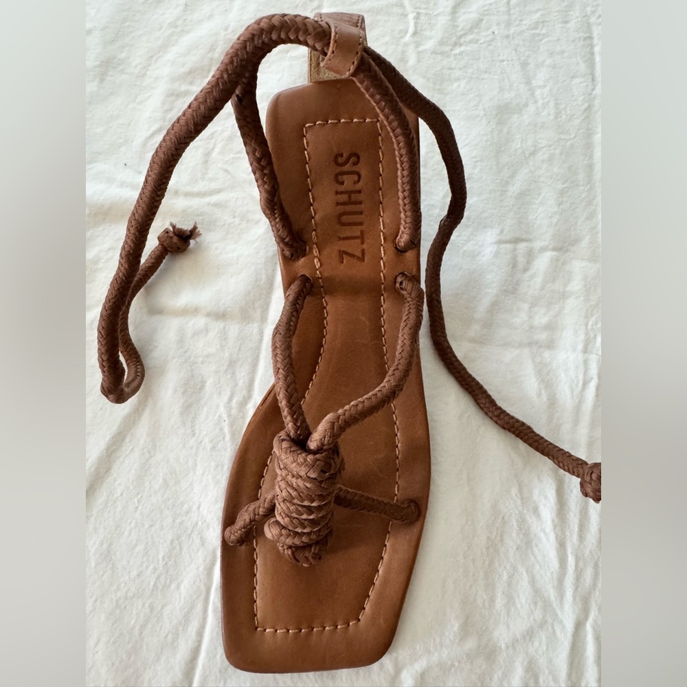 SCHUTZ Tan Strappy Women's Sandals - Picture 2 of 5